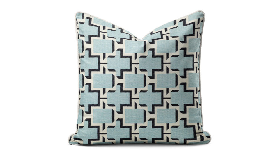 Frey-yacht-cushion-geometrical-blue-coral-elegance-handcrafted-bespoke-handcrafted-design